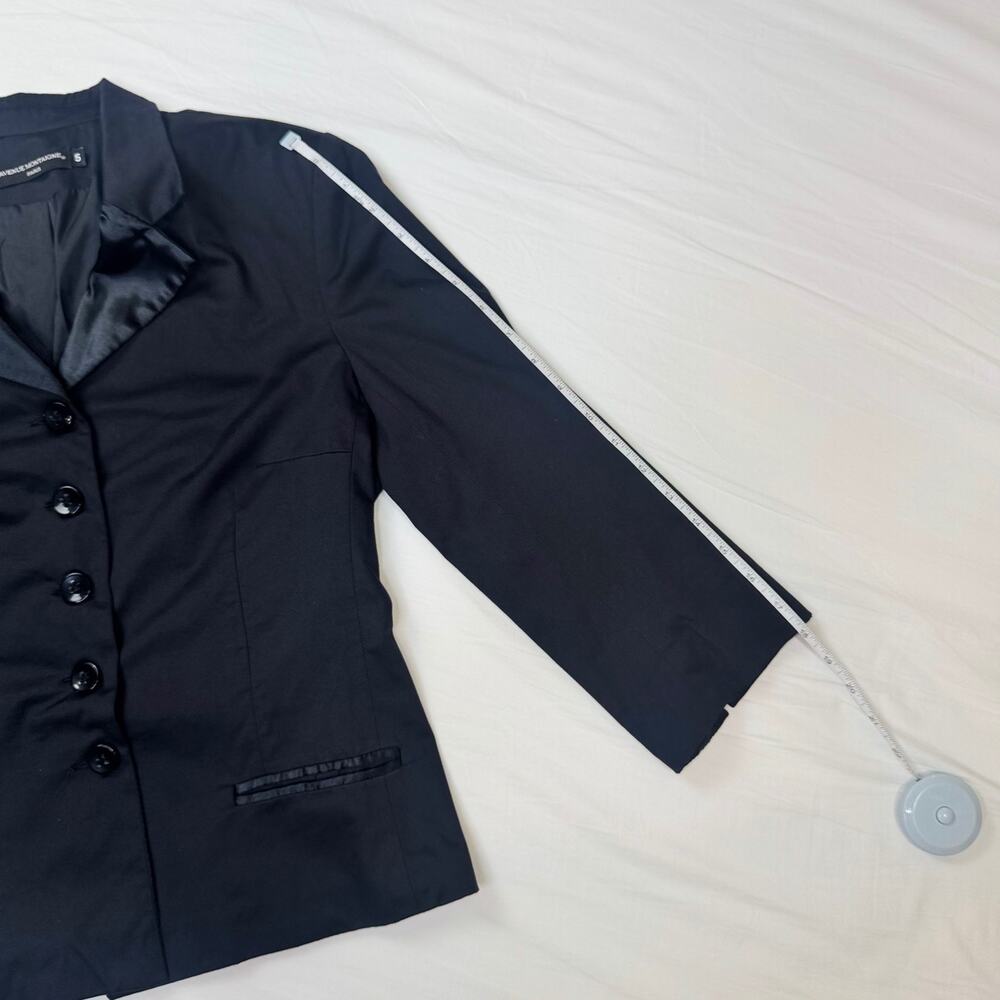 Avenue Montaigne Black Satin Lapel Blazer Women’s Size 5 Tailored Jacket Junior - Picture 13 of 13